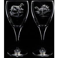 Glyptic Glass Art Greyhound Wine Glass in Clear | Size: Large