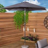 Charles Bentley Garden Metal Patio Umbrella Parasol With Crank & Tilt - Colours in Grey