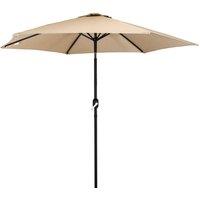 Charles Bentley Garden Metal Patio Umbrella Parasol With Crank & Tilt - Colours in Beige
