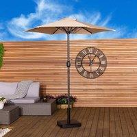 Charles Bentley 2m Patio Market Garden Parasol Umbrella Crank Function 4 Colours in Beige