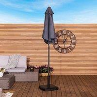 Charles Bentley 2m Patio Market Garden Parasol Umbrella Crank Function 4 Colours in Black