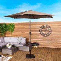 Charles Bentley Garden Metal Patio Umbrella Parasol With Crank & Tilt - Colours in Brown
