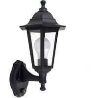 ValueLights Traditional Style Black Outdoor Security PIR Motion Sensor IP44 Rated Wall Light Lantern