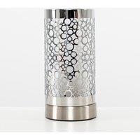 ValueLights Cadena Silver Table Lamp Touch On/Off Dimmable
