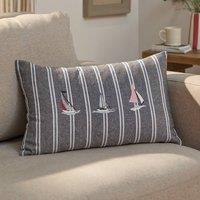 Wylder Abersoch Regatta 100% Cotton Cushion in Dark Grey | Size: 30 cm x 50 cm