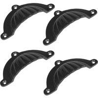 Hammer and Tongs Fluted Cabinet Drawer Pull - W95mm x H50mm - Pack of 4 in Black | Size: 1000mm x 500mm