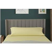 Snug City Bolster Support Pillow Pillowcase Plain Dyed Pillow Linen Easy Care in Lemon | Size: Super King