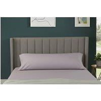 Snug City Bolster Support Pillow Pillowcase Plain Dyed Pillow Linen Easy Care in Lilac | Size: Single