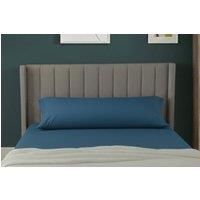 Snug City Bolster Support Pillow Pillowcase Plain Dyed Pillow Linen Easy Care in Mid Blue | Size: Single