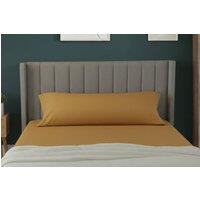 Snug City Bolster Support Pillow Pillowcase Plain Dyed Pillow Linen Easy Care in Mustard | Size: Super King