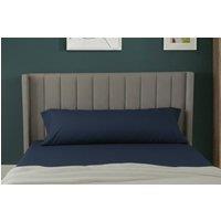 Snug City Bolster Support Pillow Pillowcase Plain Dyed Pillow Linen Easy Care in Navy | Size: Double