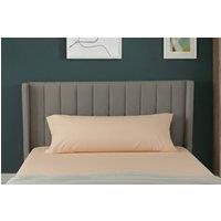 Snug City Bolster Support Pillow Pillowcase Plain Dyed Pillow Linen Easy Care in Peach | Size: Single