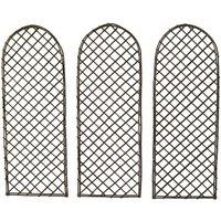 Oypla Set of 3 Willow Fencing Panel Screen Climbing Trellises in Natural
