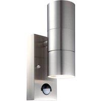 First Choice Lighting Blaze - Marine Grade Stainless Steel Motion Sensor Wall Light in Silver