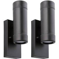 First Choice Lighting Set of 2 Gale - Polypropylene Coastal Dusk Dawn Wall Lights in Black