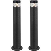First Choice Lighting Set of 2 Pyramid - Black LED Outdoor 50cm Post Lights