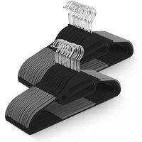 Keplin 50 Pack Non-Slip Hangers - Durable, Slimline Design with 360 Swivel in Black