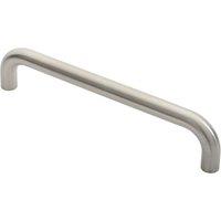 Loops Round D Bar Door Pull Handle 322 x 22mm 300mm Fixing Centres Satin Steel in Metallics