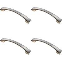 Loops 4x Curved Bow Pull Handle 183 x 26mm 160mm Fixing Centres Satin Nickel in Metallics