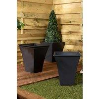 Wham Metallica 28cm Square Plastic Planter in Grey