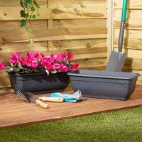 Wham Bell Pot 47cm Rectangular Plastic Trough in Grey