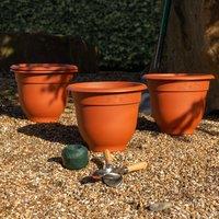 Wham Bell Pot 36cm Round Plastic Planter in Terracotta