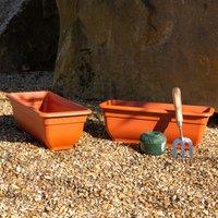 Wham Bell Pot 47cm Rectangular Plastic Trough in Terracotta