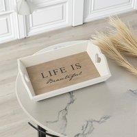 Garden Greatness Life Is Beautiful Decorative Tray in White | Size: 1 Pack