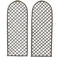 Oypla Set of 2 Willow Fencing Panel Screen Climbing Trellises in Natural