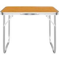 Pelle & Sol Utility Folding Table with Aluminium Frame (2.3ft) - Brown