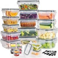 Alivio 24Pc Food Storage Containers, Meal Prep Containers w/ Leakproof Lid, Airtight Lunch Box, Microwave, Oven, Freezer & Dishwasher Storage Box