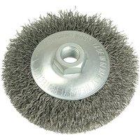 Lessmann Conical Bevel Brush 100mm X M14 Bore, 0.35 Steel Wire