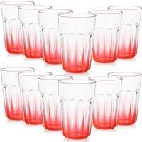 Greentainer Durable Drinking Glasses 350ml 12 Set Reusable AS Plastic Water Glasses in Orange