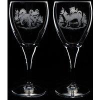 Glyptic Glass Art Chihuahua Wine Glass in Clear | Size: P