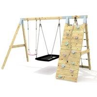 OutdoorToys Premium Double Garden Swing with Up & Over Wall for Kids - Boat Dusky Pink