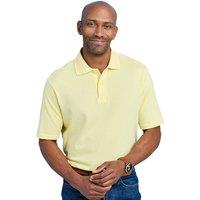 Pegasus Men's 2 Pack Plain Pique Polo Shirts in Yellow | Size: XL