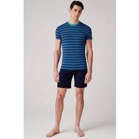 British Boxers Men's "Ultramarine" Bamboo Short Pyjama Set in Bright Blue | Size: Large