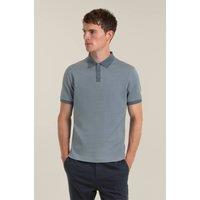 Larsson & Co Men's Jarell - Two Tone Jacquard Polo Shirt in Dark Blue | Size: XL