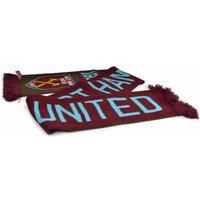 West Ham United FC Men's West Ham FC Official Football Jacquard Nero Design Scarf in Red