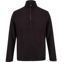 Henbury Men's Quarter Zip Microfleece Jacket in Black | Size: 3XL