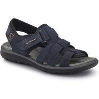Pavers Men's Leather Touch-Fasten Sandals in Navy | Size: 12