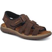 Pavers Men's Leather Touch-Fasten Sandals in Brown | Size: 8