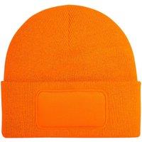 Beechfield Men's Patch Beanie in Orange