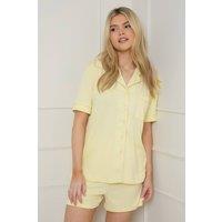 Dorothy Perkins Women's Nightwear Jersey Short Sleeve Pyjama Set in Yellow | Size: Large