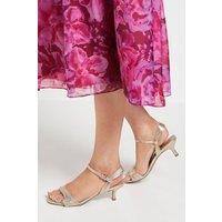 Wallis Women's Sonny Twist Front Kitten Heeled Sandals in Gold | Size: 7