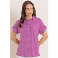 Klass. Women's Short Sleeve Cotton Shirt in Pink | Size: 22