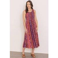 Klass. Women's Abstract Print Smocked Midaxi Dress in Black | Size: 18