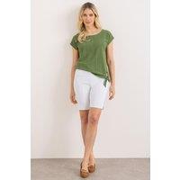 Klass. Women's Embellished Pull On Shorts in White | Size: 20