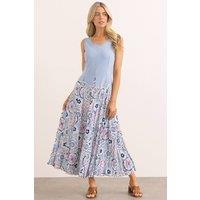 Klass. Women's Printed Parachute Dress in Blue | Size: 18