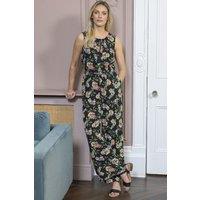 Klass. Women's Floral Print Jumpsuit in Black | Size: 22